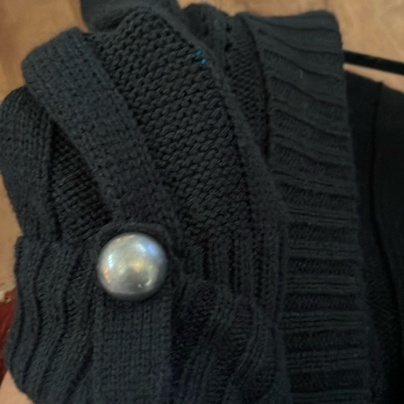 Black cardigan with silver faux buttons. Size medium. - Picture 7 of 10